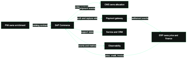 SAP Commerce integration contract map